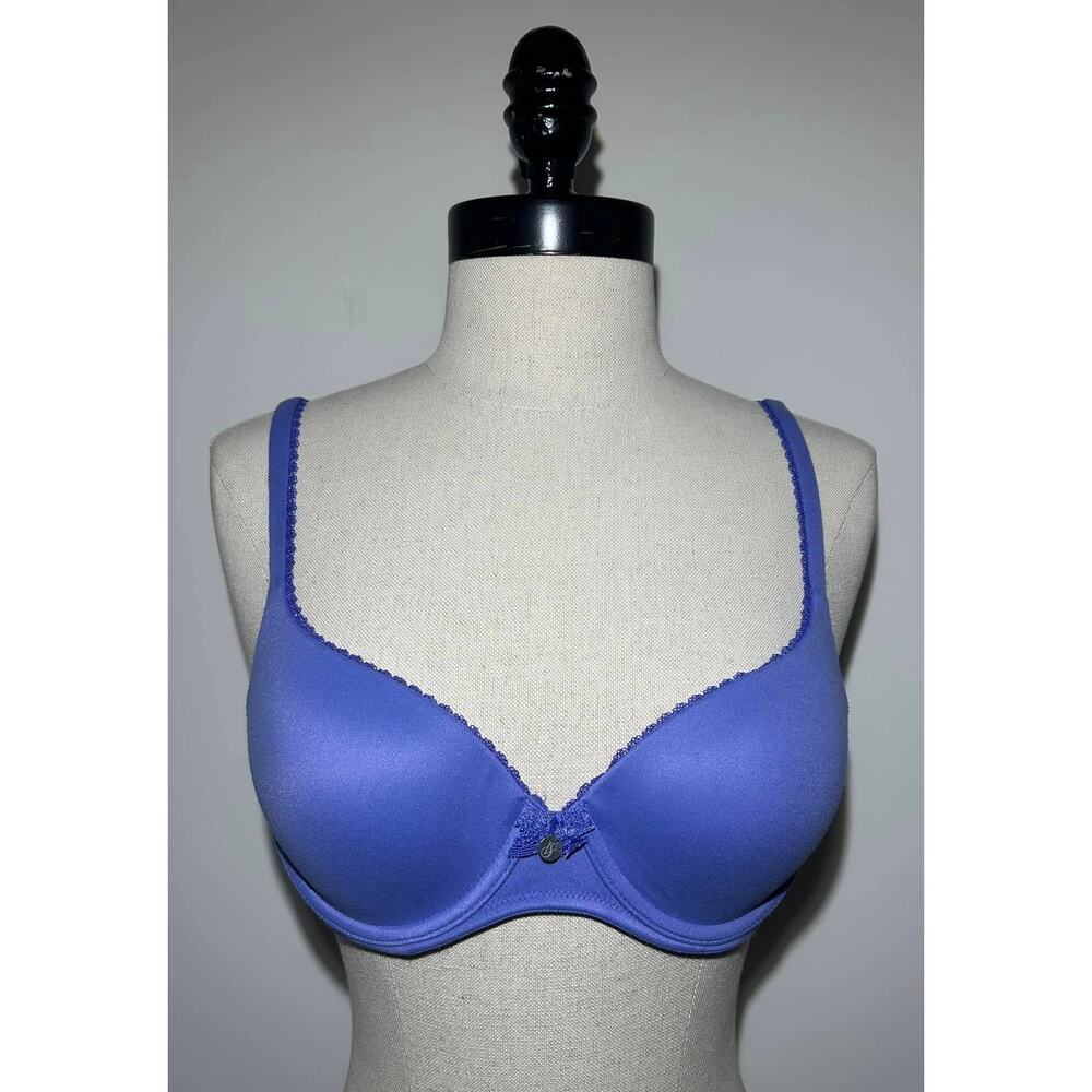 VICTORIA'S SECRET Blue Solid Bra Lined Demi Underwire Tagless Womens 36B